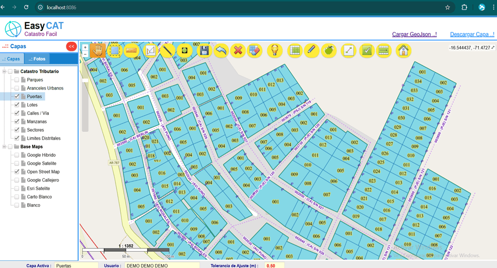 Interfaz del software EasyCat